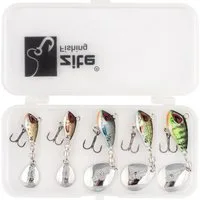 Zite Kunstköder Jigspinner Set 5-15g Neon Natur 2er Haken 5 Stück inklusive TackleBox
