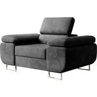 M-Punkt24 Big-Sofa Miami, mit verstellbaren Kopfstützen, Anthrazit, Grau, mit Kopfteilverstellung