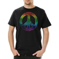 Urban Backwoods Print-Shirt Rainbow Peace Symbol Herren T-Shirt Hippie Sign Logo Frieden (1-tlg) Regenbogen Hippie 60s Cultur