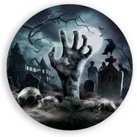 Fiestas Guirca Dekoobjekt Halloween 'Friedhof', Pappteller Ø23cm/6Stk.