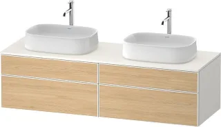 Duravit Zencha Konsolenwaschtischunterbau wandhängend Natur Eiche & Weiß Matt & Supermatt 1600x550x4 ZE4825B30840000