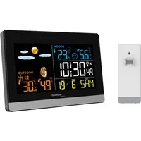 technoline WS 6455 Wetterstation (inklusive Außensender, Wetterstation mit farbiger LCD-Anzeige)