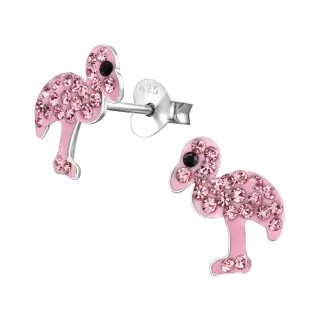 Flamingo Ohrringe aus 925 Silber