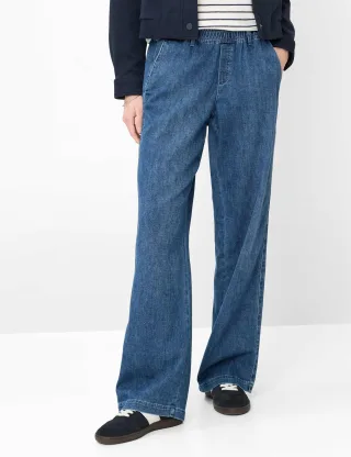 Brax Damen Palazzohose Style MAINE USED REGULAR BLUE, Blau, Gr. 36L