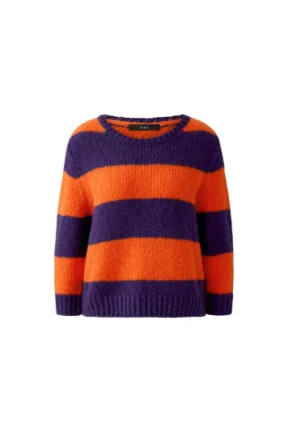 Oui - ESMY Pullover dk violett orange - Gr. - 42