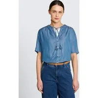 TOM TAILOR Kurzarmbluse Blusen & Shirts Bluse mit Quasten