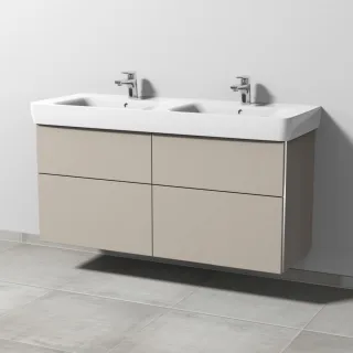 Sanipa 3way Waschtischunterbau zu Geberit Renova Plan Waschtisch mit 4 Auszügen, Kaschmir-Matt BP8821U