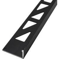 Dalsys Profil Fliesenschiene Winkelprofil Aluminium (eloxiert) Schwarz 2m x 10mm), Fliesenprofil