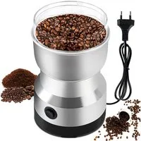 MOPUEA Kaffeemühle Elektrisch Kaffeemühle Gewürzmühle aus Edelstahl Tragbar, 200 W, 11×17 cm, liegt gut in der Hand, leicht zu verstauen
