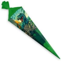 itenga Schultüte ITENGA Schultüte 85cm eckig Motiv Dinosaurier DINO WORLD Zuckertüte Tü