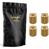 heimzeit Möbelgriff heimzeit Möbelknöpfe geriffelt (Set, 4-St), für Schubladen, Türen und Kommoden, inkl. Schraube
