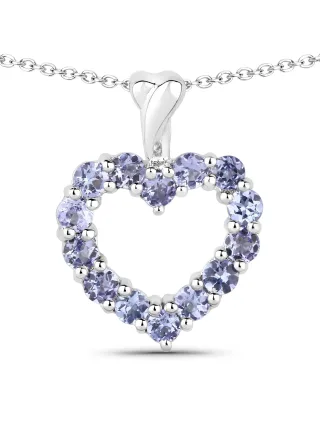 Vira Jewels Anhänger mit Kette 925 Sterling Silber rhodiniert Tansanite