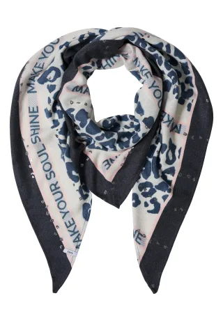 CECIL - Dreieckstuch mit Leo-Muster dark navy blue - Gr. - ONE SIZE