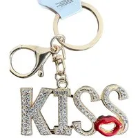 Whitehouse Leisure International Ltd Schlüsselanhänger Schlüsselanhänger Kinder Mini Anhänger keychain Gltzer Kiss, Schlüsselanhänger aus Metall mit Steinen und Glitzer Geschenk 6 cm
