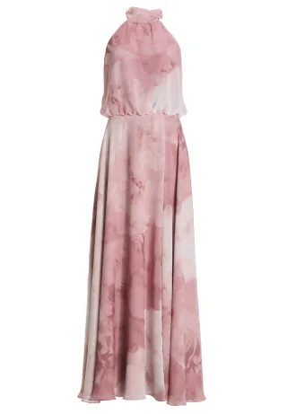 SWING - Abendkleid mit blusigem Top aus floral bedrucktem Chiffon vintage pink / multi - Gr. - 40