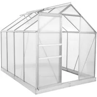 Zelsius Gewächshaus Aluminium Gewächshaus mit Fundament, 250 x 190 cm, 4 mm Hohlkammerplat, BxTxH: 190.00 x 250 x 195 cm
