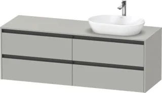 Duravit Ketho.2 Konsolenwaschtischunterbau wandhängend Betongrau Matt 1600x550x568 mm - K24899R07070 K24899R07070000