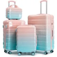 LVHOM Hartschalen-Trolley Handgepäck-Trolley&Koffer 2/4-St.14"/20"/24"/28", leise Rädern für Tour, Geschäftstrip, Familienurlaub, längere Erkundungen, Flughafentransfers