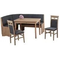Stolebaenk Eckbankgruppe Duisburg Artisan Titanic Ibiza PE/MA, (Eckbankgruppe, 1 x Eckbank, 1 x Tisch, 2 Stühle), Eckbank beidseitig aufbaubar