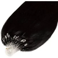 hair2heart Echthaar-Extension Premium Microring Extensions #2/0 Schwarz 60cm