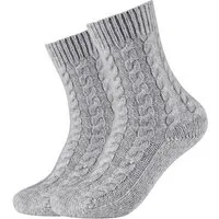 Camano Socken warm & cozy (2-Paar, 2 Paar) mit Zopfmuster, Rippenbündchen