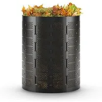 Bradas Komposter Gartenkomposter 400l Schwarz für Gartenabfälle mit Belüftungssystem, BxTxH: 75x75x90 cm