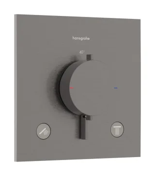 Hansgrohe Thermostat Unterputz Ecostat Comfort E Fertigset 2 Verbraucher brushed black chrome , 33 33711340