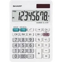 Sharp Taschenrechner Sharp EL-310W Taschenrechner Weiß Display (Stellen): 8 batteriebetrie