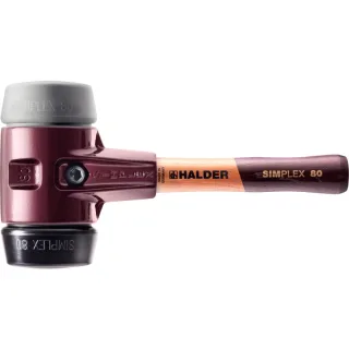 HALDER SIMPLEX - Schonhammer mit TE-Gehäuse und Holzstiel, Gummikomposition / TPE-mid - 3023.082