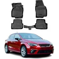 OMAC Auto-Fußmatten für Seat Ibiza 2017-2025 Passform Hoher Rand TPE 4x (4 St), für Seat Ibiza 2017-2025 Seat Ibiza 2017-2025, Antirutsch,Wasserfest,Einfache Installation