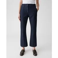 OPUS PANTS Bootcut-Jeans LUANE mit Komfortbund Mid Rise Ankle, BCI Cotton, Gummibund hinten