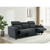 OTTO home 3-Sitzer SKAANE Struktur-Sofa, 229 cm, manuelle-u. elektrische Relaxfunktion, Relax-Funktion in 2 Sitzen, Kopfteilverstellung, Federkernpolsterung