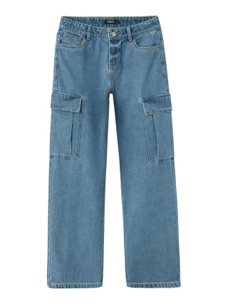 LMTD - NLNTARTIZZA DNM NW WIDE CARGO PANT NOOS Medium Blue Denim - Gr. - 134