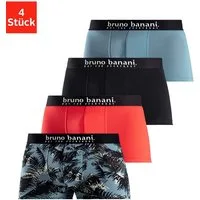 Bruno Banani Boxer Boxershorts für Herren (Packung, 4-St., 4er-Pack) mit Palmendruck und unifarben aus Baumwollmischung