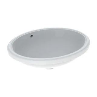 Geberit VariForm Unterbauwaschtisch 500753012 56x46cm, ohne Hahnloch, mit Überlauf, oval, weiß