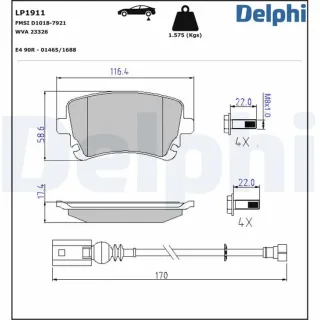Delphi Bremsbel?ge hinten VW Transporter T5 T6
