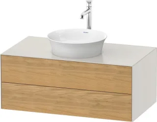 Duravit White Tulip Konsolenwaschtischunterbau wandhängend Natur Eiche & Nordic Weiß Matt & Seidenma WT49860H539