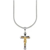 Bruno Banani Kette mit Anhänger Schmuck Geschenk Halskette Kreuz Venezianerkette Gravur INRI