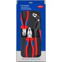 Zangen-Set "Bestseller-Paket" 00 20 09 V01 blau/schwarz, gezahnte Griffflächen, Schneiden mit Facetten