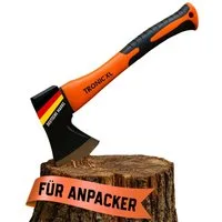 TronicXL Universalaxt Kleine Axt Spaltaxt klein Beil Karbon Stahl 600g Fiberglas Stiel Holz, 36 cm Länge, (Profi Forst, 1-St., Universalaxt), Brennholz Universal zum spalten