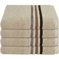 Schiesser Handtücher Skyline Color aus 100 % Baumwolle mit eleganter Streifenbordüre, Frottier (Set, 4-St), MADE IN GREEN by OEKO-TEX®