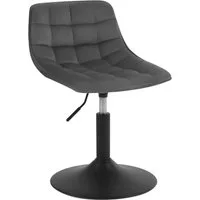 Woltu Barhocker (1 St), Schminkhocker 360° Schwenken Samt Sitz 38-49.5cm Hoch dunkelgrau