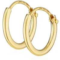 NKlaus Paar Creolen Paar Herren Creole Echt Gold 333er Ohrring Ohrschmuck Ohrhänger 11mm 3