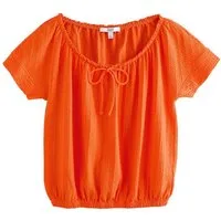 Next T-Shirt T-Shirt mit U-Ausschnitt und Ballonsaum (1-tlg)