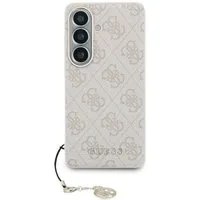 Guess Handyhülle Hülle Classic Galaxy S26 Kunstleder rosa MagSafe mit Kette goldfarbig 6,3 Zoll, Kantenschutz