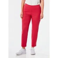 GOLDNER Caprihose Stretchhose mit Seitenschlitzen (CURVY) Unifarbenes Design mit praktischem Schlupfbund
