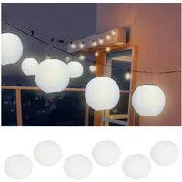 CEPEWA Lampion Papierlampion 6er Set Papier Ø30cm weiß Laterne Lampion Ballon Deko