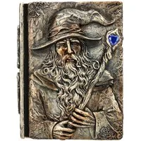 Figuren Shop GmbH Notizbuch Wizard Notizbuch – Magisches Zauberbuch mit Schmuckstein 19cm Zauberer