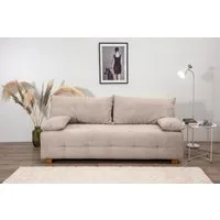 OTTO home Schlafsofa Bella, B: 196 cm, Liegefl. 145x196 cm, Bettfunktion, Bettkasten & 2 Armlehnenkissen, Federkern