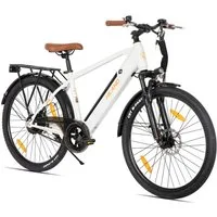 HILAND E-Bike E‑Bike 26 Zoll Stadtpedelec mit Federgabel & Doppelscheibenbremsen, Heckmotor, 280,8 Wh